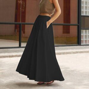 Commense Linen Pleated Maxi Skirt — Size XS